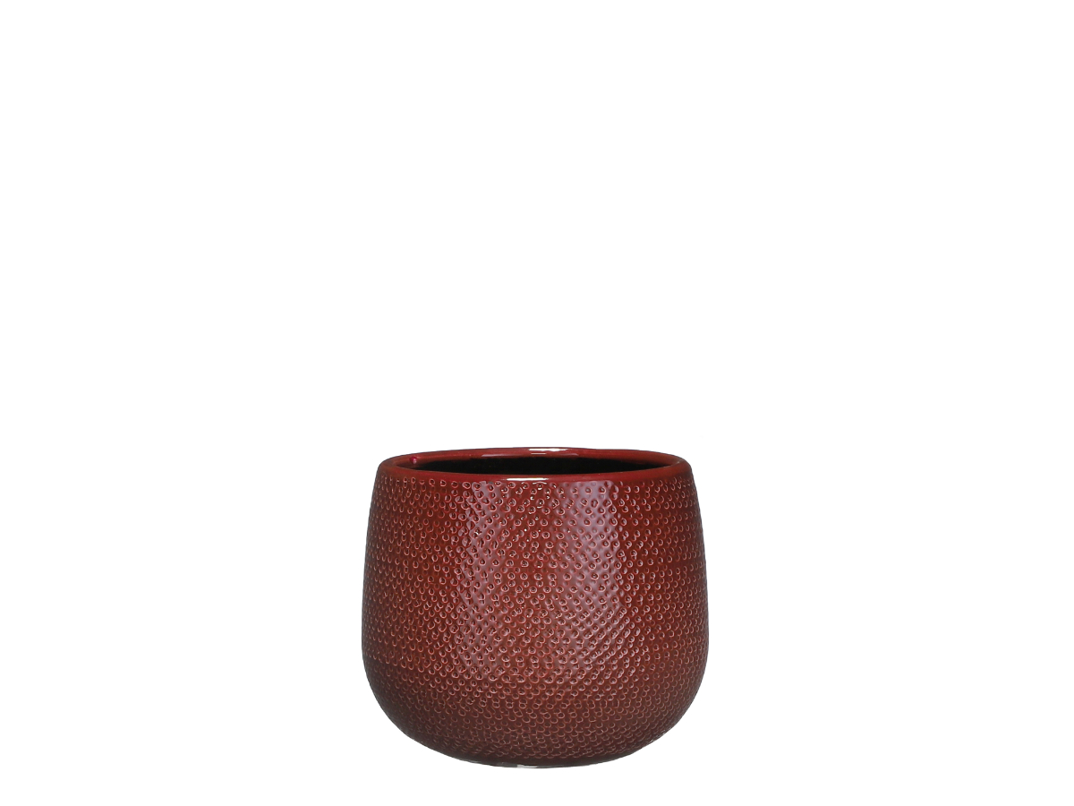 עציץ גבריאל עגול בורדו - 18 ס"מ