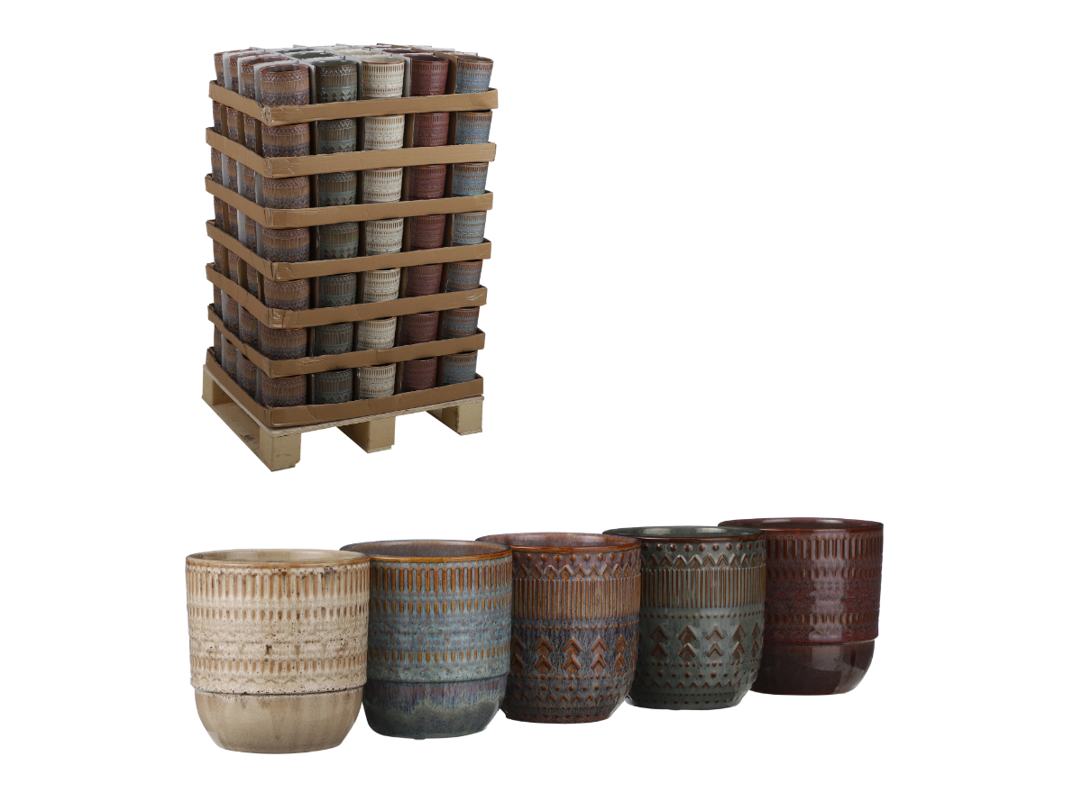 עציץ איבאר צבעים שונים - 13 ס"מ (דיספליי)