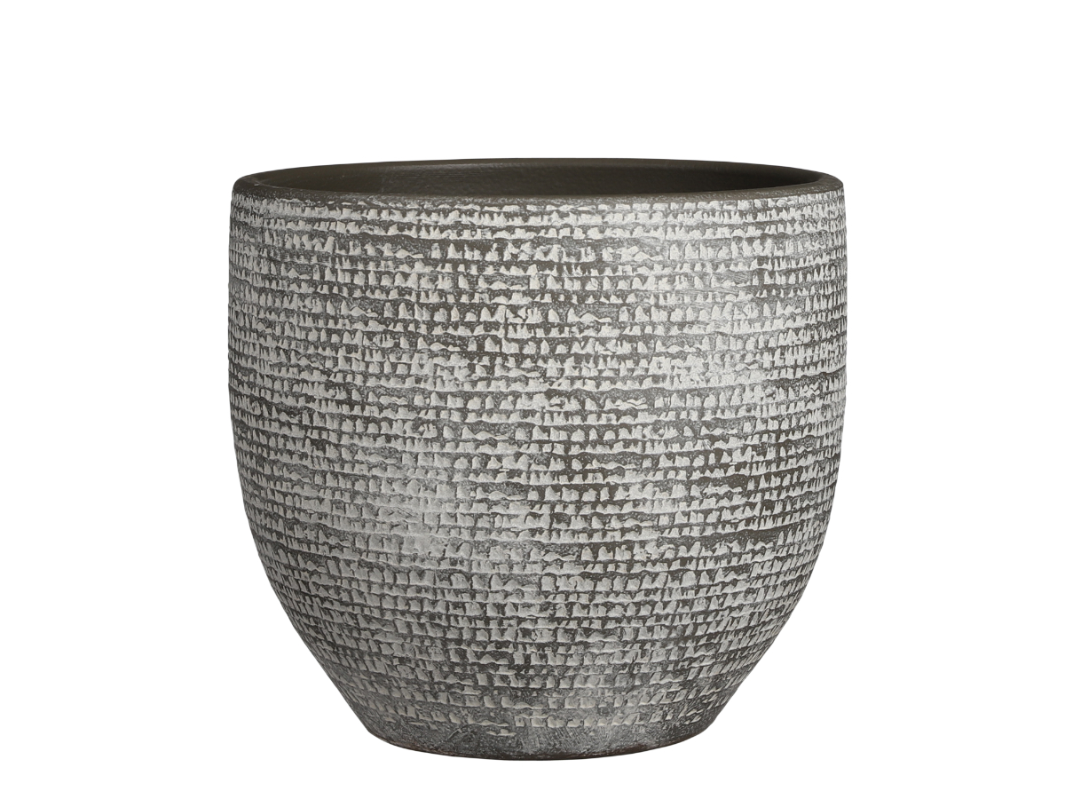 עציץ קארי עגול אפור כהה - 29 ס"מ