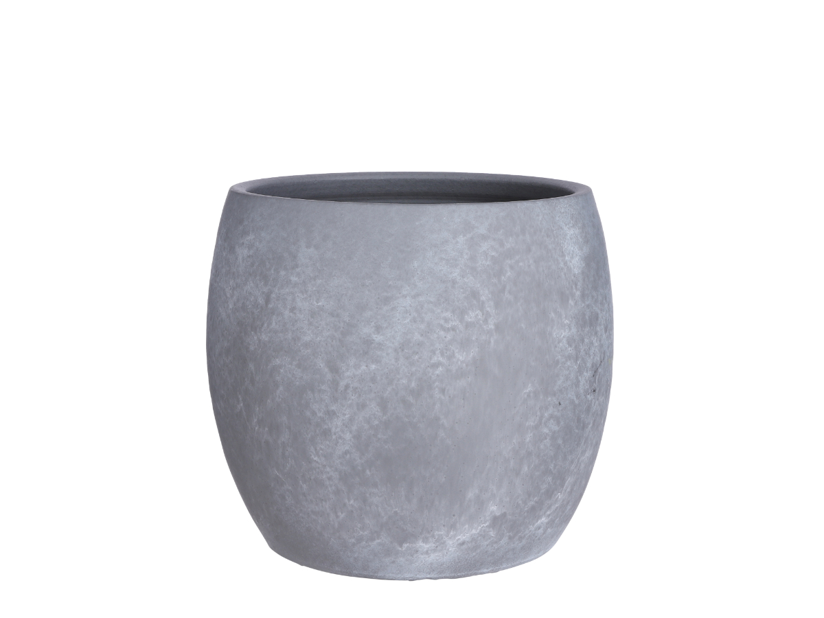 עציץ גלזורה לסטר עגול אפור בהיר - 28 ס"מ