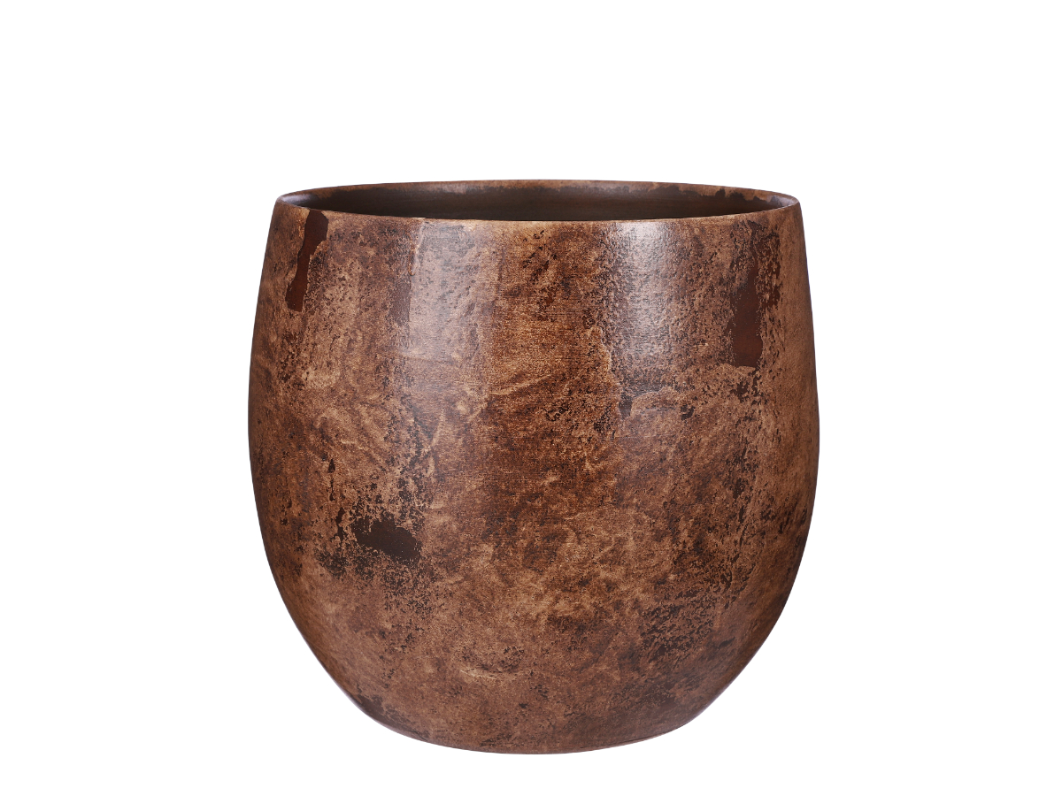 עציץ אוליבר מתכת ברונזה - 33 ס"מ