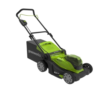 מכסחת דשא GREENWORKS 48V דגם 99519-1 עם גוף פולימר קל, רוחב כיסוח 41 ס"מ, 6 מצבי גובה כיסוח ומערכת כ
