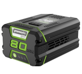 סוללת ליתיום GREENWORKS 80V PRO 4.0Ah דגם 99565 עם חיווי LED וטעינה מהירה 60 דקות