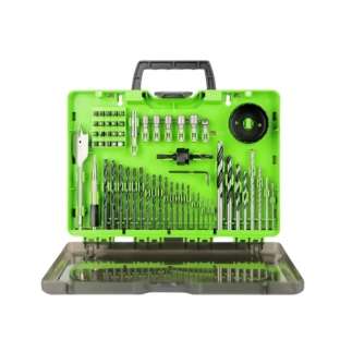 קיט 60 אביזרים מקצועי GREENWORKS דגם 99498 הכולל מקדחים וביטים עם אורך חיים מוגדל במזוודה קשיחה