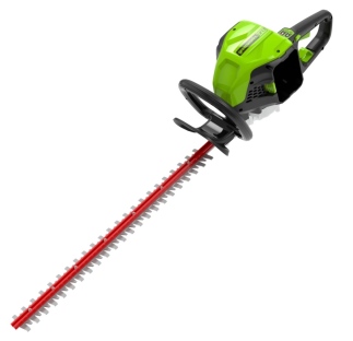 גוזם גדר חיה GREENWORKS 80V PRO דגם 99568 עם להבים באורך 66 ס"מ וידית מסתובבת 90 מעלות