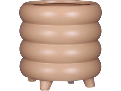 עציץ פלוריאן עגול חום בהיר - 21.5 ס"מ - 1095011