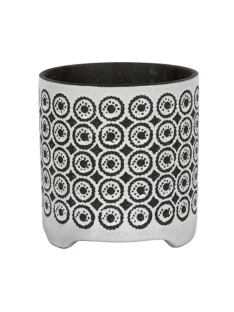 עציץ קרמיקה על רגליים קטנות ביירון שחור - 13 ס"מ - 384200