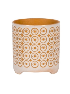 עציץ קרמיקה על רגליים קטנות ביירון כתום - 16 ס"מ - 384301