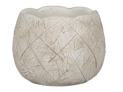 עציץ רוטרדאם שפה דמוי פרח לבן - 17.5 ס"מ