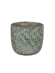 עציץ רוטרדאם דוגמת עלים ירוק- 12 ס"מ - 387502