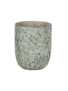 עציץ מאורך רוטרדם דוגמת עלים ירוק - 17 ס"מ - 387552