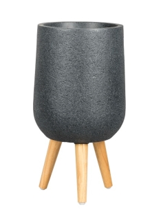 עציץ פיבר קליבלנד על רגלי עץ שחור - 33 ס"מ - 561000