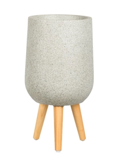 עציץ פיבר קליבלנד על רגלי עץ אפור - 33 ס"מ - 561010