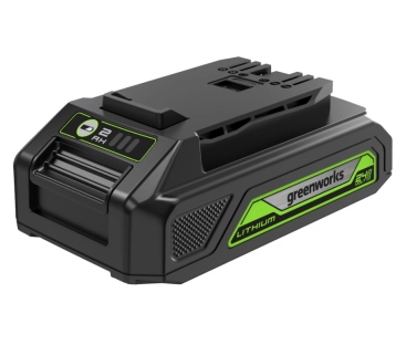 סוללת ליתיום GREENWORKS 24V 2.0Ah דור 2 דגם 99582-1 עם טעינה מהירה ותאי Panasonic