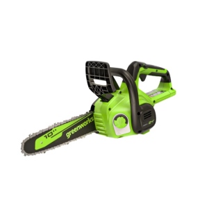 מסור שרשרת נטען GREENWORKS 48V דגם 995013 עם מנוע TRUE BRUSHLESS, להב 36 ס"מ, שתי סוללות 2 אמפר ומטע