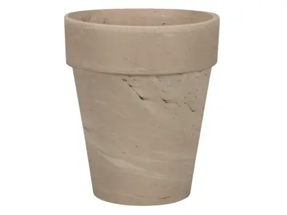 עציץ טרקוטה לבן גבוה - 17 ס"מ