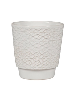 עציץ אודינזה דוגמת מוזאיקה לבן- 13.5 - 956840