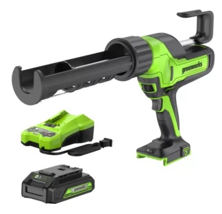 אקדח הזרקה נטען GREENWORKS 24V דגם 99637-1 עם כוח דחיקה 2900 ניוטון, 6 מצבי מהירות, סוללת 2 אמפר ומט