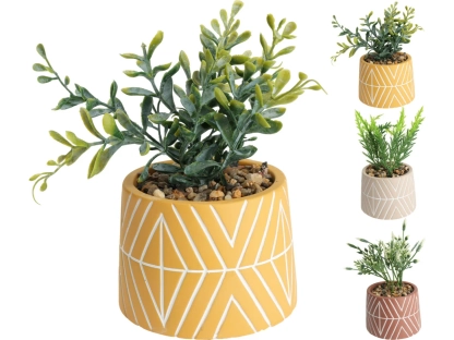 צמחיה מלאכותית בכד בטון 16 ס"מ