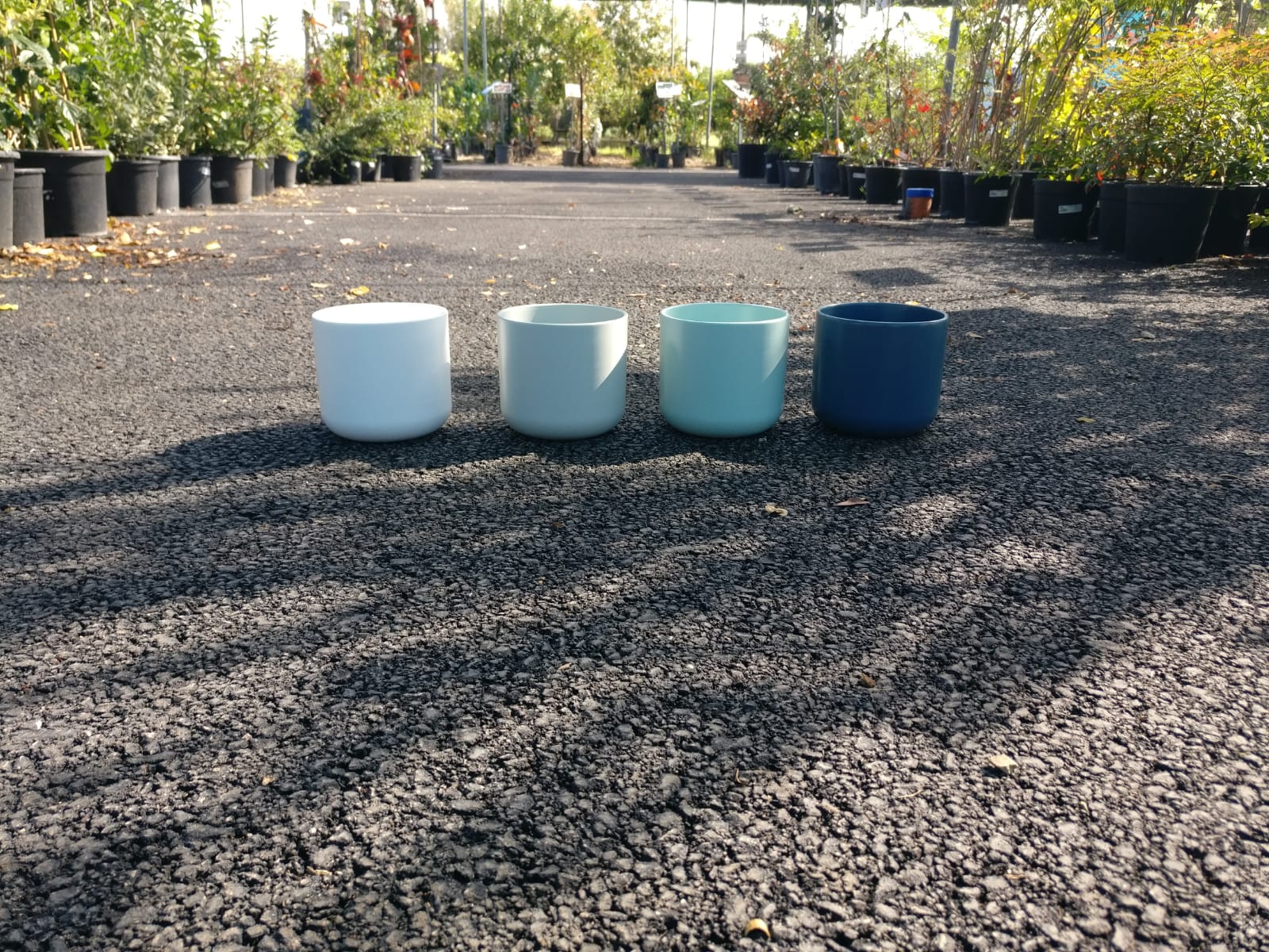 עציץ גלזורה סטונוור צבעוני נמוך 15 ס"מ - כחול