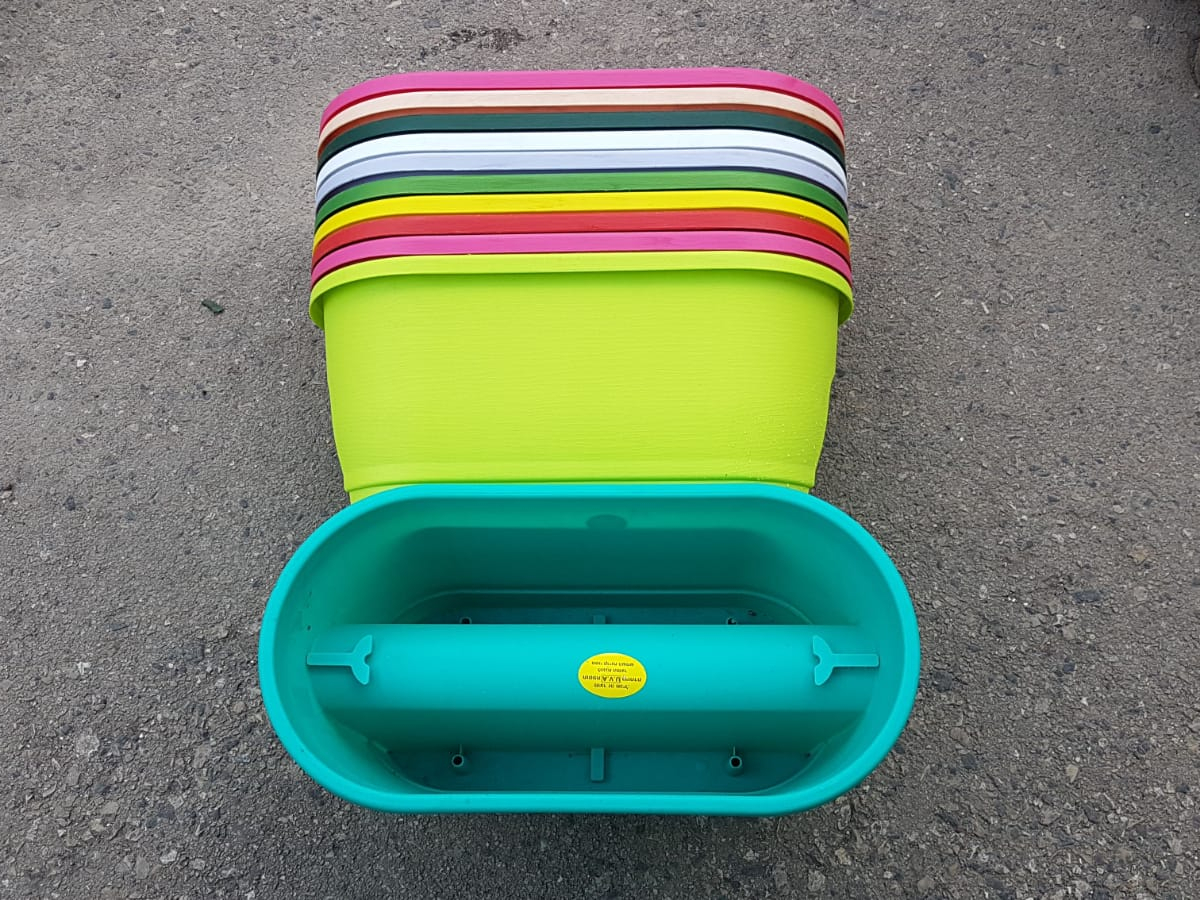 אדנית פלסטיק מעקה צבר 57 ס"מ- 18 ל'