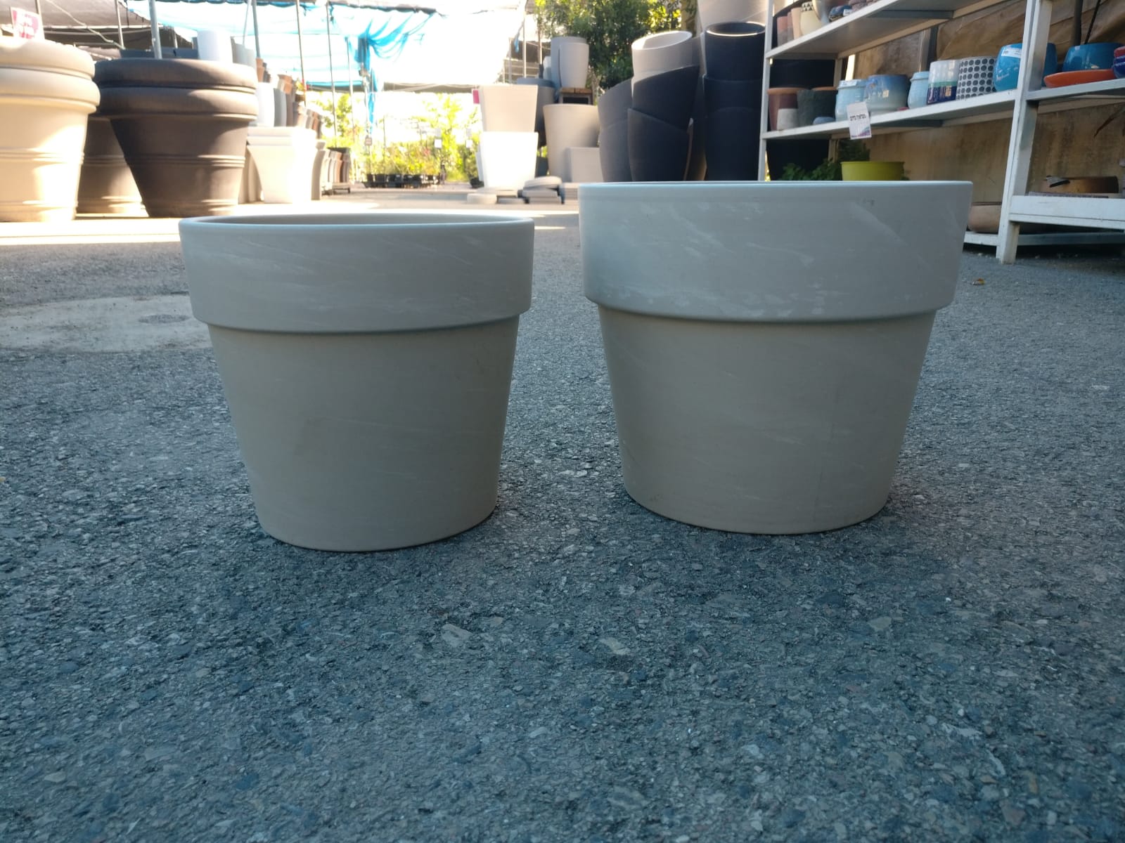 עציץ טרקוטה לבן קלימה